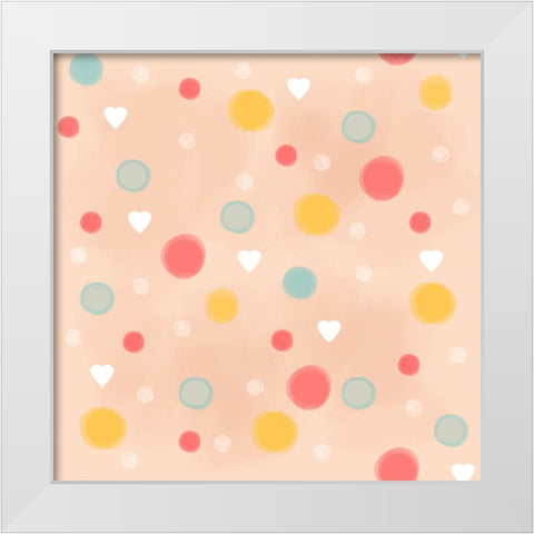 Polka Dots White Modern Wood Framed Art Print by Wade, Valarie