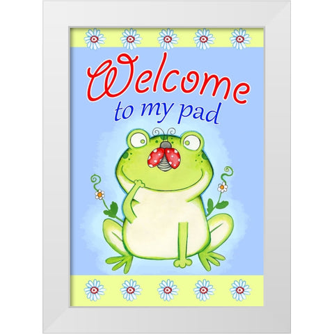 Welcome To My Pad White Modern Wood Framed Art Print by Wade, Valarie