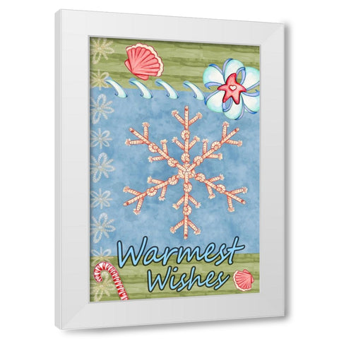 Seaside Snowflake White Modern Wood Framed Art Print by Wade, Valarie