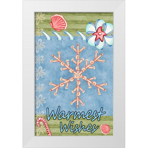 Seaside Snowflake White Modern Wood Framed Art Print by Wade, Valarie