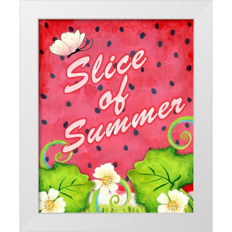 Slice of Summer White Modern Wood Framed Art Print by Wade, Valarie