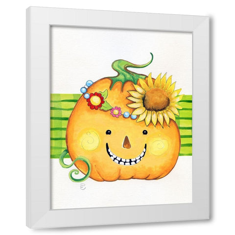 Flower Chain White Modern Wood Framed Art Print by Wade, Valarie