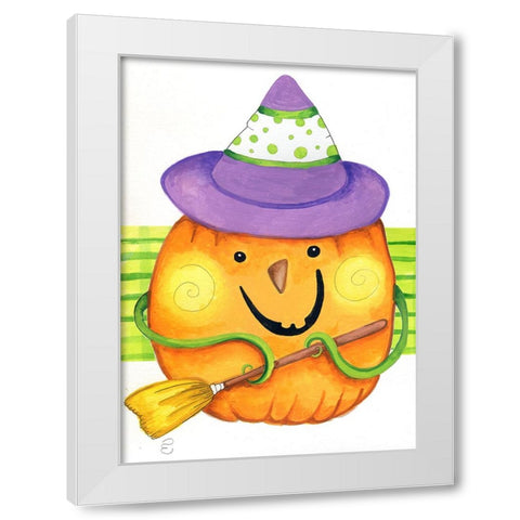 Grab Your Broom White Modern Wood Framed Art Print by Wade, Valarie