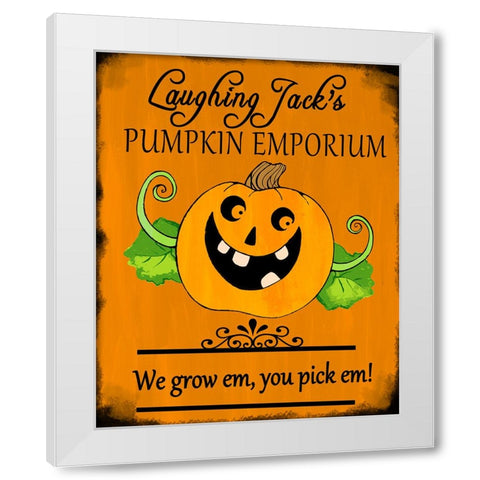 Laughing Jack White Modern Wood Framed Art Print by Wade, Valarie