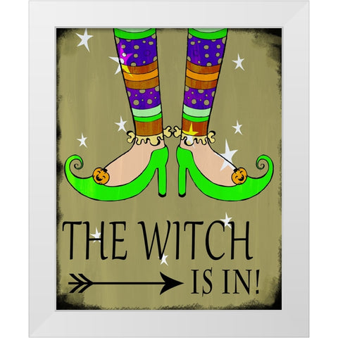 The Witch Is In White Modern Wood Framed Art Print by Wade, Valarie