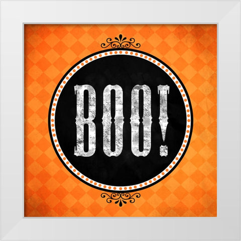Boo White Modern Wood Framed Art Print by Wade, Valarie