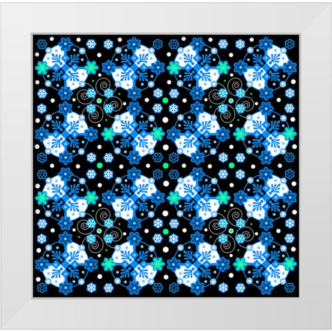 Fancy Flakes White Modern Wood Framed Art Print by Wade, Valarie