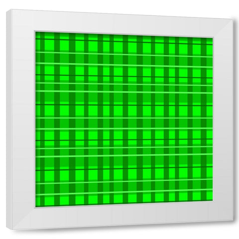 Green Plaid White Modern Wood Framed Art Print by Wade, Valarie