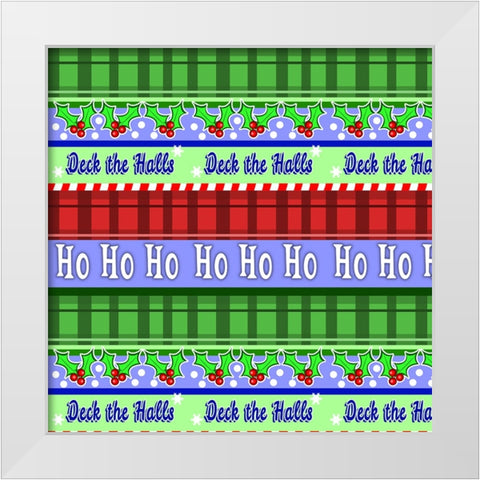 Holiday Pattern plaid White Modern Wood Framed Art Print by Wade, Valarie