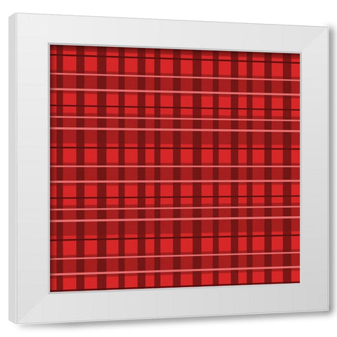 Red Plaid White Modern Wood Framed Art Print by Wade, Valarie