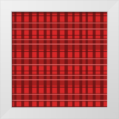 Red Plaid White Modern Wood Framed Art Print by Wade, Valarie