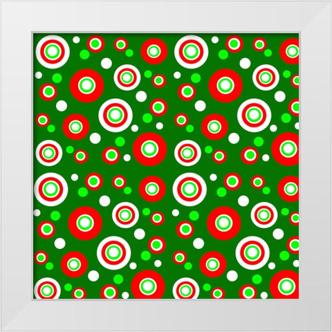 Holiday Circles White Modern Wood Framed Art Print by Wade, Valarie