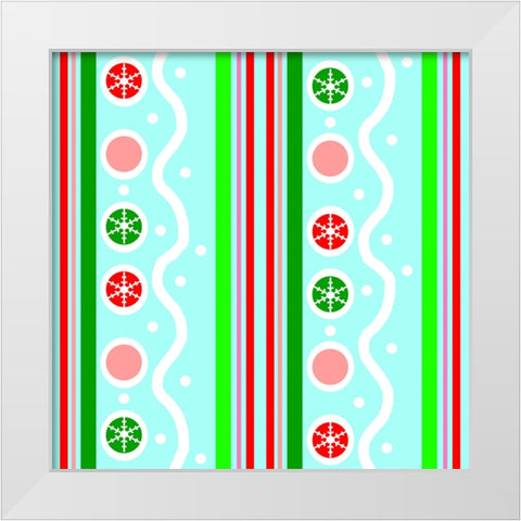 Ice Blue Circles White Modern Wood Framed Art Print by Wade, Valarie