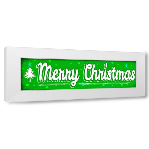 Merry Christmas Sign White Modern Wood Framed Art Print by Wade, Valarie
