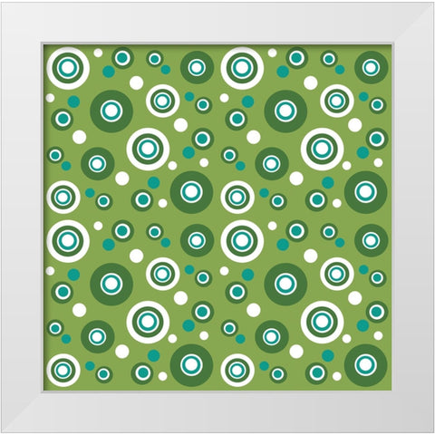 Dots 5 White Modern Wood Framed Art Print by Wade, Valarie