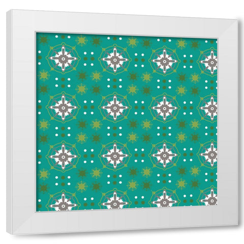Four Color Flakes White Modern Wood Framed Art Print by Wade, Valarie