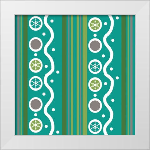 Ice Blue Circles 1 White Modern Wood Framed Art Print by Wade, Valarie