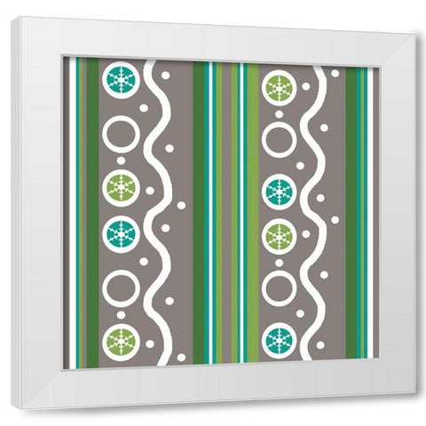Ice Blue Circles 2 White Modern Wood Framed Art Print by Wade, Valarie