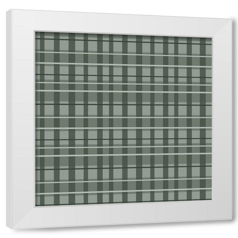 Silver Plaid White Modern Wood Framed Art Print by Wade, Valarie