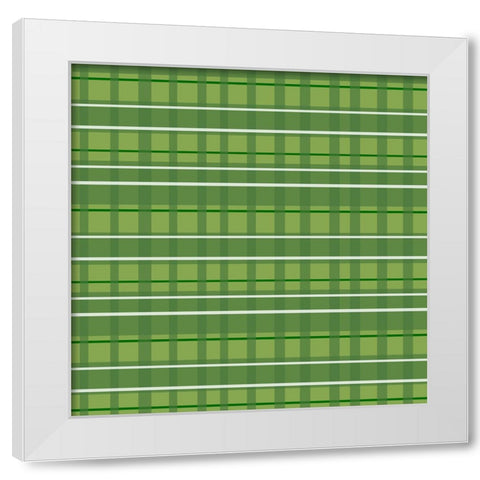 Version 2 Plaid White Modern Wood Framed Art Print by Wade, Valarie