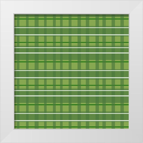 Version 2 Plaid White Modern Wood Framed Art Print by Wade, Valarie