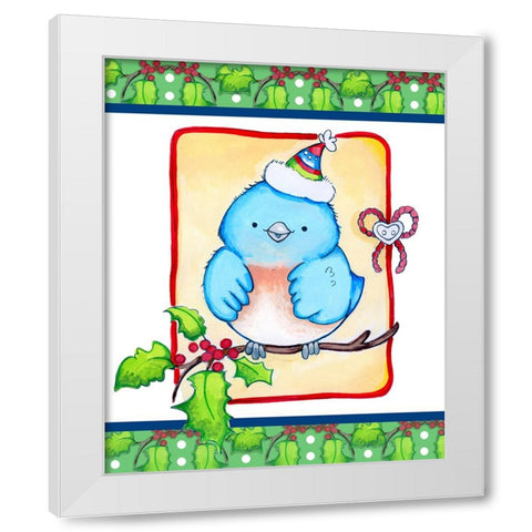 Little Jolly Birdie White Modern Wood Framed Art Print by Wade, Valarie