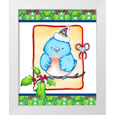 Little Jolly Birdie White Modern Wood Framed Art Print by Wade, Valarie