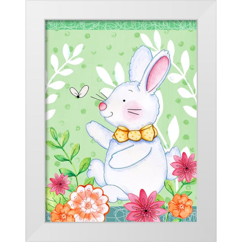 Bunny And Butter White Modern Wood Framed Art Print by Wade, Valarie