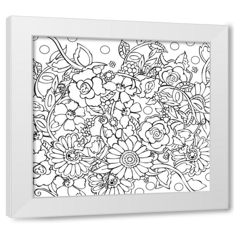 Floral Confusion White Modern Wood Framed Art Print by Wade, Valarie