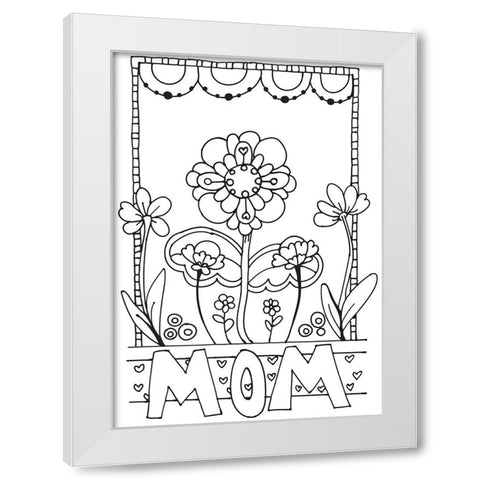 Flowers for Mom White Modern Wood Framed Art Print by Wade, Valarie
