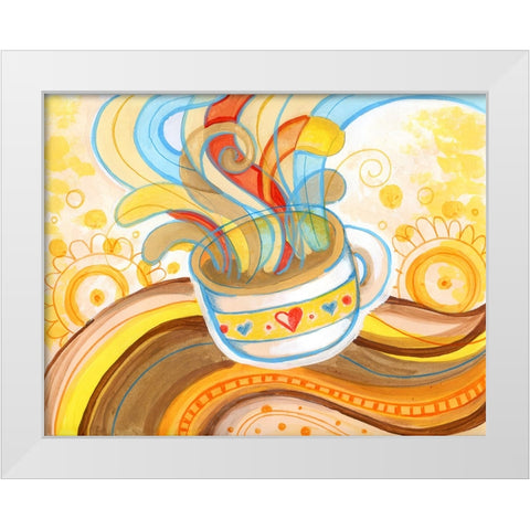 Rainbow Steam White Modern Wood Framed Art Print by Wade, Valarie