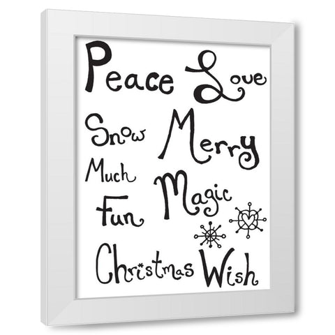 Holiday Phrases White Modern Wood Framed Art Print by Wade, Valarie