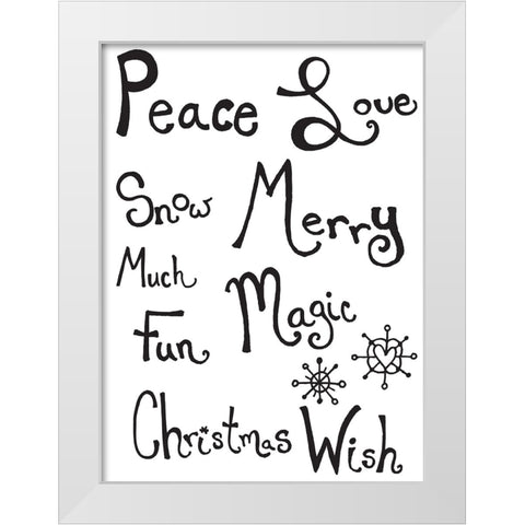 Holiday Phrases White Modern Wood Framed Art Print by Wade, Valarie