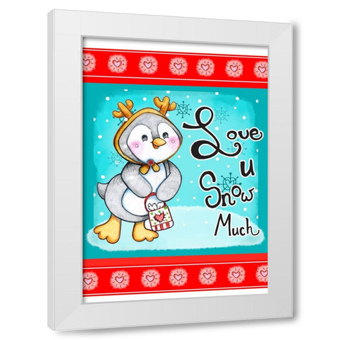 Love U Snow Much White Modern Wood Framed Art Print by Wade, Valarie