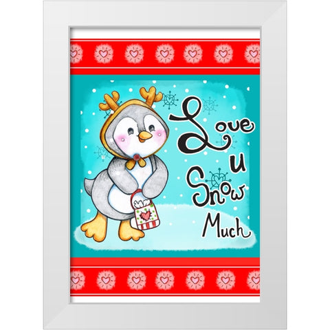 Love U Snow Much White Modern Wood Framed Art Print by Wade, Valarie