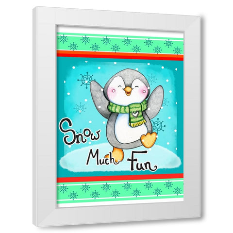 Snow Much Fun White Modern Wood Framed Art Print by Wade, Valarie