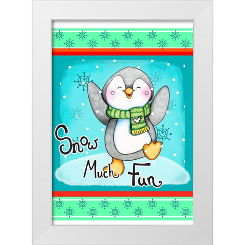 Snow Much Fun White Modern Wood Framed Art Print by Wade, Valarie
