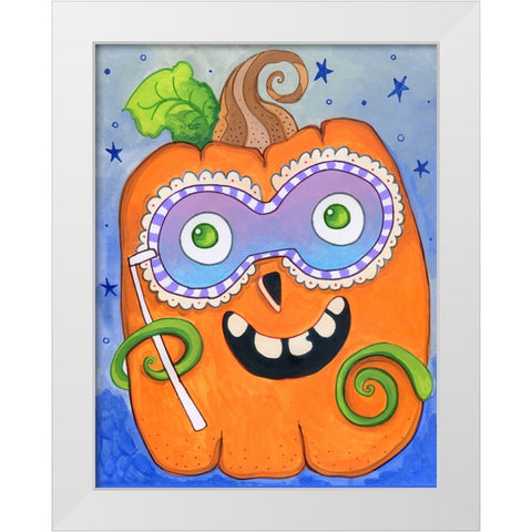 Get Your Mask White Modern Wood Framed Art Print by Wade, Valarie