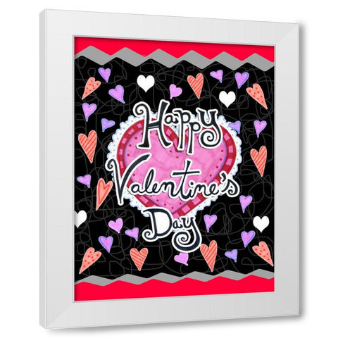 Lots of Hearts White Modern Wood Framed Art Print by Wade, Valarie