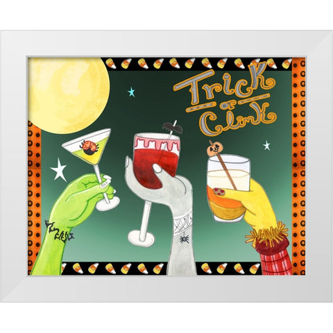 Trick or Clink White Modern Wood Framed Art Print by Wade, Valarie