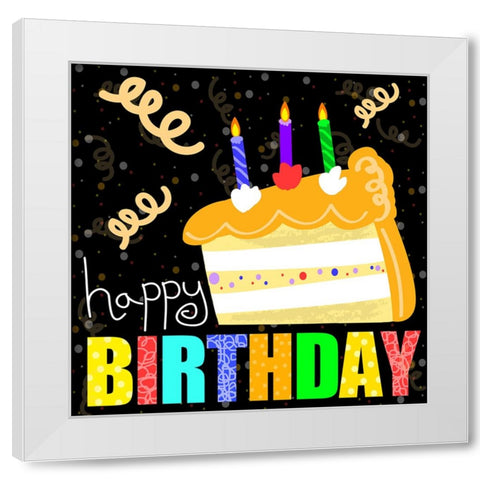 Birthday Cake White Modern Wood Framed Art Print by Wade, Valarie