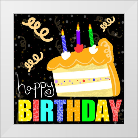 Birthday Cake White Modern Wood Framed Art Print by Wade, Valarie