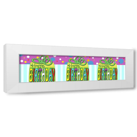 Birthday Gift Table Runner White Modern Wood Framed Art Print by Wade, Valarie