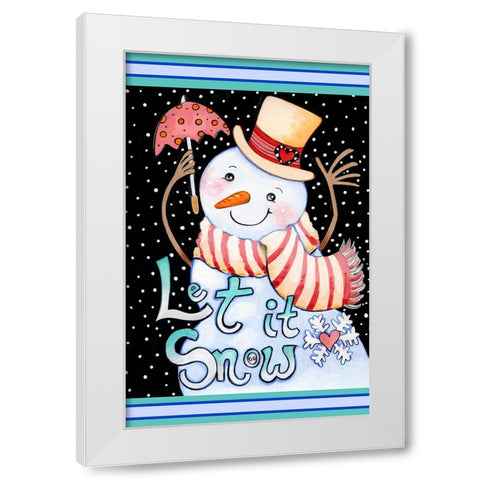 Snow Umbrella White Modern Wood Framed Art Print by Wade, Valarie