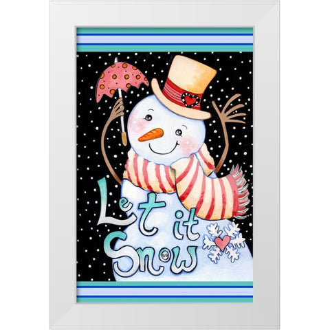 Snow Umbrella White Modern Wood Framed Art Print by Wade, Valarie