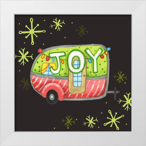 Joy Trailer White Modern Wood Framed Art Print by Wade, Valarie