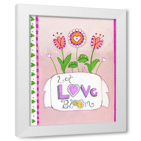 Let Love Bloom White Modern Wood Framed Art Print by Wade, Valarie