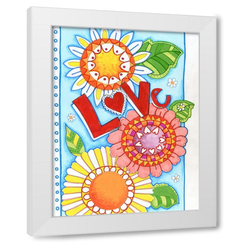 Love Blossom White Modern Wood Framed Art Print by Wade, Valarie
