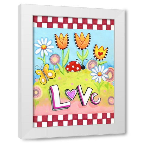 Love Bug White Modern Wood Framed Art Print by Wade, Valarie