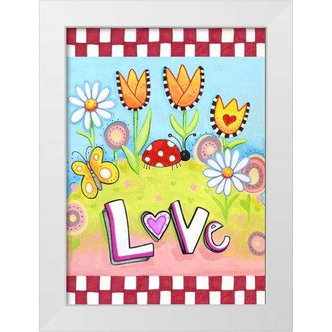 Love Bug White Modern Wood Framed Art Print by Wade, Valarie